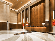 Hotel suite lounge seating area